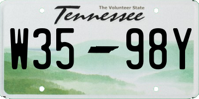 TN license plate W3598Y