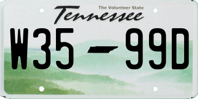 TN license plate W3599D