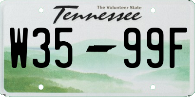 TN license plate W3599F