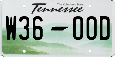 TN license plate W3600D