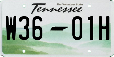 TN license plate W3601H