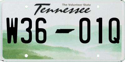 TN license plate W3601Q