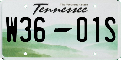 TN license plate W3601S