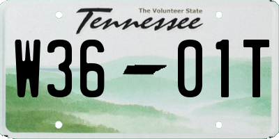 TN license plate W3601T