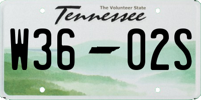 TN license plate W3602S