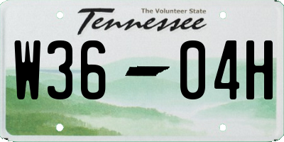 TN license plate W3604H