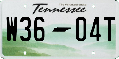TN license plate W3604T
