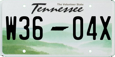 TN license plate W3604X