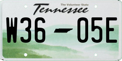 TN license plate W3605E