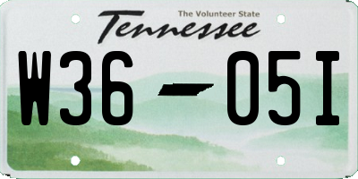 TN license plate W3605I