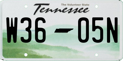 TN license plate W3605N