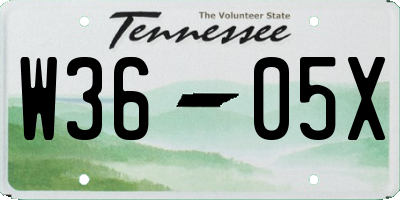 TN license plate W3605X