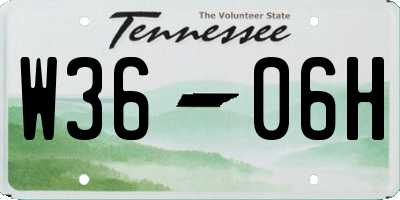 TN license plate W3606H