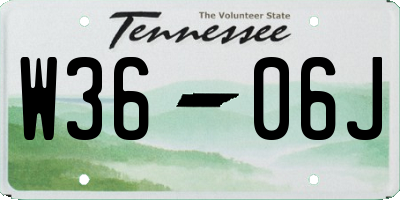 TN license plate W3606J