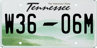 TN license plate W3606M
