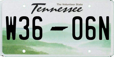 TN license plate W3606N
