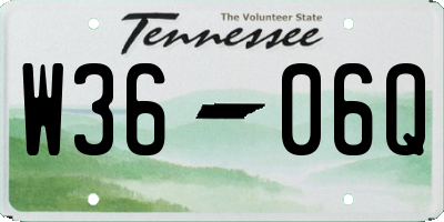 TN license plate W3606Q