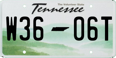 TN license plate W3606T