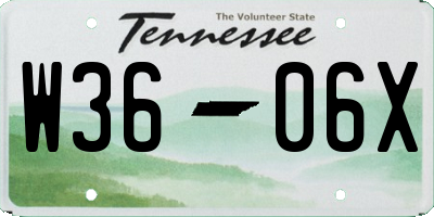 TN license plate W3606X