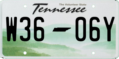 TN license plate W3606Y