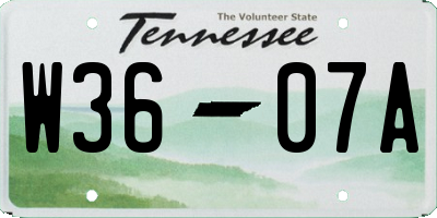 TN license plate W3607A