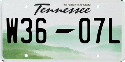 TN license plate W3607L
