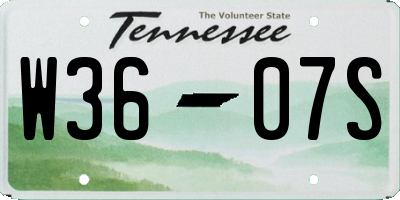 TN license plate W3607S