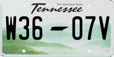 TN license plate W3607V