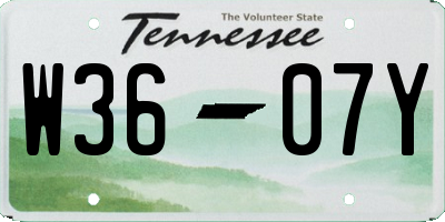 TN license plate W3607Y