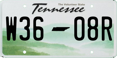 TN license plate W3608R