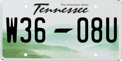 TN license plate W3608U