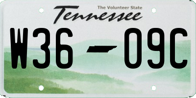 TN license plate W3609C