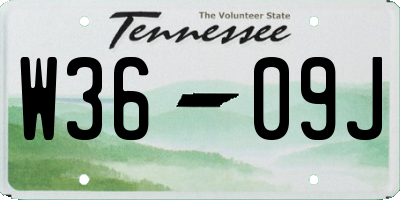 TN license plate W3609J