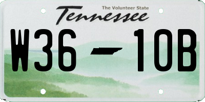 TN license plate W3610B