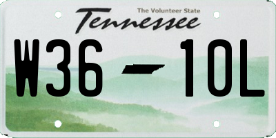 TN license plate W3610L