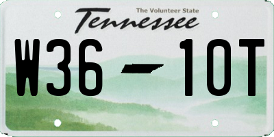 TN license plate W3610T