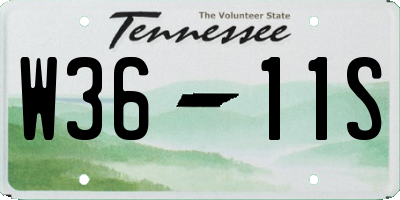 TN license plate W3611S