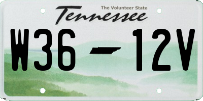 TN license plate W3612V