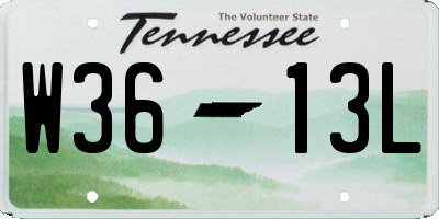 TN license plate W3613L