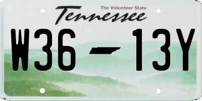 TN license plate W3613Y