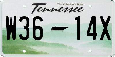 TN license plate W3614X