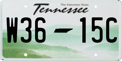 TN license plate W3615C