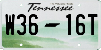 TN license plate W3616T
