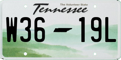 TN license plate W3619L