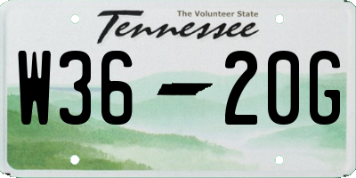 TN license plate W3620G