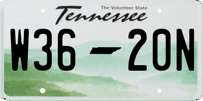 TN license plate W3620N