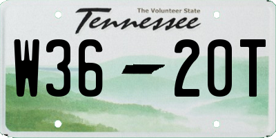 TN license plate W3620T