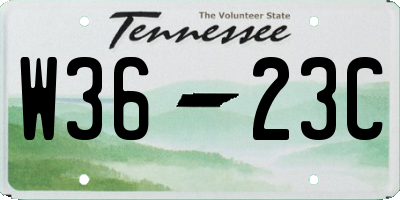 TN license plate W3623C
