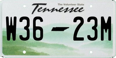 TN license plate W3623M