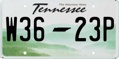 TN license plate W3623P